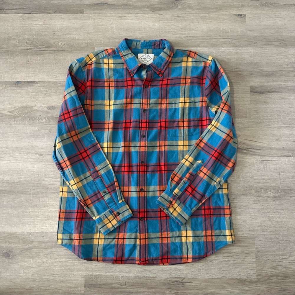 St Johns Bay Button Down Dress Shirt Mens XL Multicolor Plaid Cotton Collar NEW